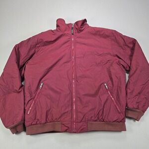 LL Bean Red Fleece Lined Bomber Jacket Mens XL Regular Insulated‎ Thinsulate